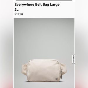 Lululemon Everywhere belt bag 2L (White Opal)